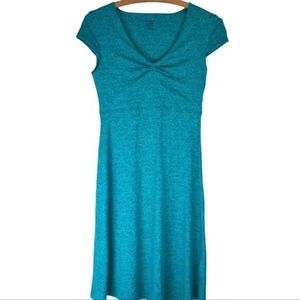 Toad&Co Rosemarie Dress, Teal Green Print - Size XS